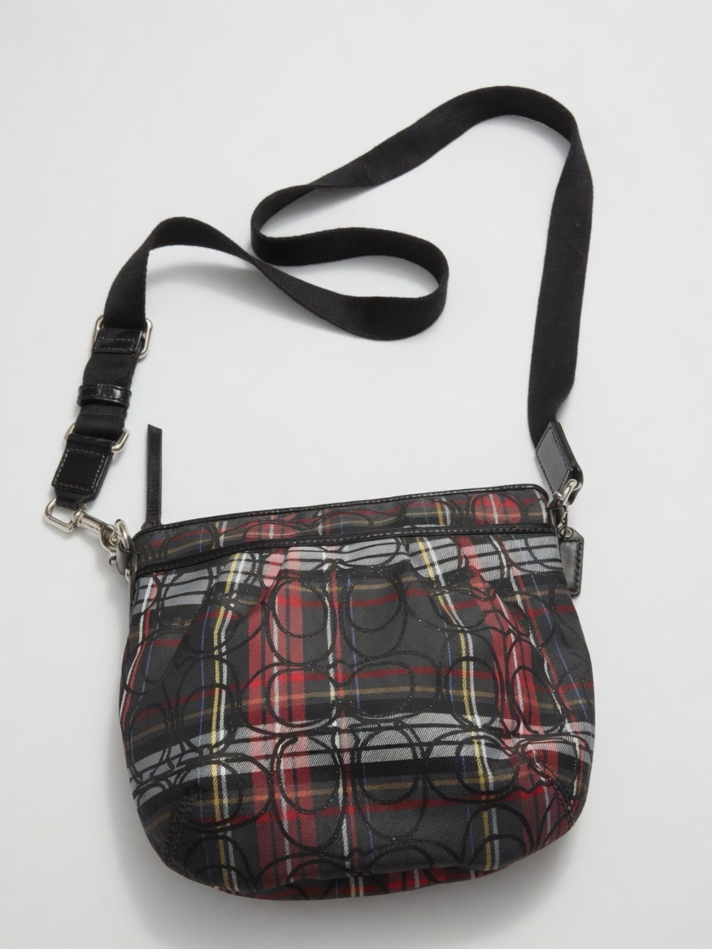 Coach Black and Red Plaid Tartan Signature Crossbody - Picture 12 of 12